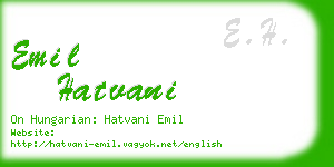 emil hatvani business card